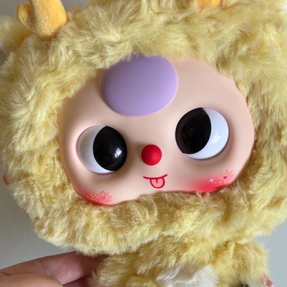 Baby Three | 100% Authentic Big-head Baby Zipper Bag Cute Plush Yellow Dragon - Picture 9 of 12